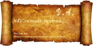 Váncsodi Andrea névjegykártya
