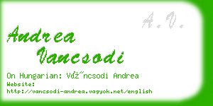 andrea vancsodi business card